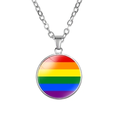 Dây chuyền LGBT mặt tròn lục sắc