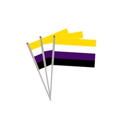 Cờ LGBT Non binary cầm tay 14x21 cm
