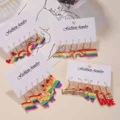 Bông tai cầu vồng LGBT lục sắc set 3 đôi bông tai