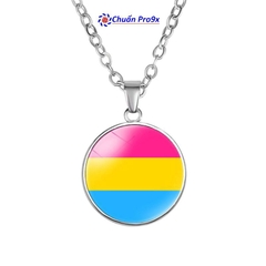 Dây chuyền LGBT mặt tròn Pansexual