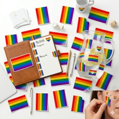Combo 250 Miếng Sticker Cầu Vồng LGBT Lục Sắc 3x5cm - Phụ Kiện Pride Shop LGBT