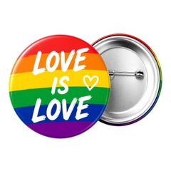 Huy Hiệu Cài Áo LGBT "Love Is Love" Lục Sắc (44mm)