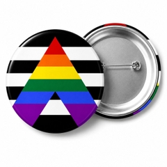 Huy Hiệu LGBT Ally lá cờ của đồng minh 44mm