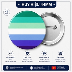 Huy Hiệu LGBT Gay Nam (Cờ MLM) 44mm – Phụ Kiện Cài Áo Tự Hào