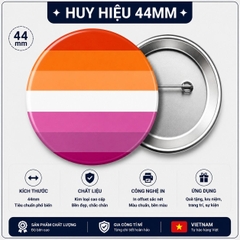 Huy hiệu LGBT Lesbian 7 sọc (Cờ Đồng tính nữ truyền thống) 44mm