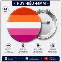 Huy Hiệu LGBT Lesbian 5 Sọc (Cờ Đồng Tính Nữ) 44mm – Phụ Kiện Cài Áo Tự Hào