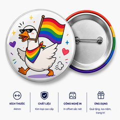 Huy Hiệu LGBT Rainbow Buddies RB06 – Ngỗng Hỗn Loạn 44mm