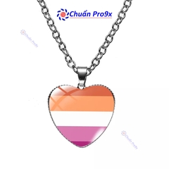 Dây chuyền LGBT mặt trái tim Lesbian