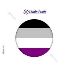 Huy Hiệu LGBT Asexual (Cờ Vô Tính) 44mm – Phụ Kiện Tự Hào