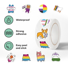 500 sticker LGBT phong cách cầu vồng pansexual trans JJT-055