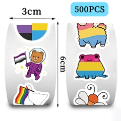 500 sticker LGBT phong cách cầu vồng pansexual trans JJT-055