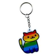Móc Khoá LGBT lục sắc hình mèo JD3433
