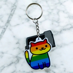 Móc Khoá LGBT lục sắc hình mèo JD3433