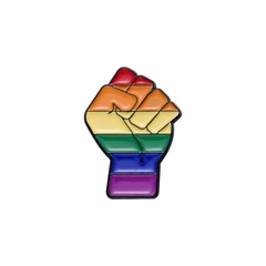 Ghim Cài LGBT Nắm Đấm Cờ Cầu Vồng Pride