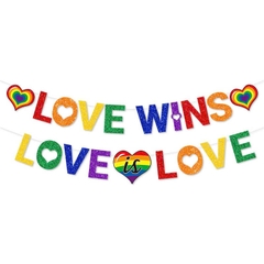 Dây Chữ Trang Trí Cầu Vồng "LOVE WINS - LOVE IS LOVE"