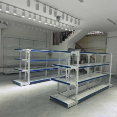 Kệ siêu thị đôi cao 1m5 dài 2m4 và 2 bộ kệ đầu đốc