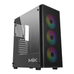 Thùng máy MIK Aion Black | Kèm sẵn 3 Fan RGB