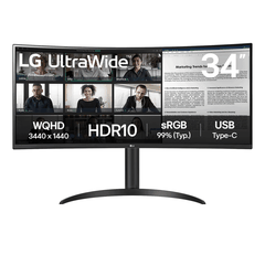 Màn hình LG Ultrawide 2K 34WR55QK-B.ATV | 34 inch, WQHD, VA, 100Hz, 1ms, USB-C, chân CTH, cong