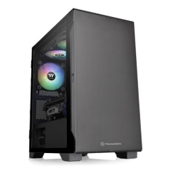 Thùng máy Thermaltake S100 Tempered Glass | Đen, Kèm sẵn 1 Fan Đen