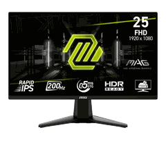 Màn hình Gaming MSI MAG 255F E20 | 24.5 inch, Full HD, Rapid IPS, 200Hz, 0.5ms, HDR, AI Vision