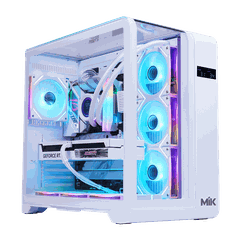 Thùng máy Mik Barbatos ATX - White | AIO 360, view 3 góc