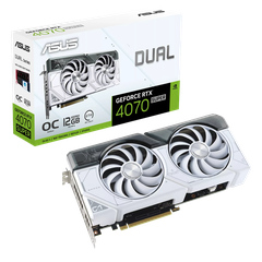 Card màn hình ASUS Dual RTX 4070 Super White OC Edition 12GB GDDR6X (DUAL-RTX4070S-O12G-WHITE)