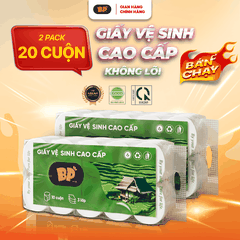 Giấy Vệ Sinh Cao Cấp BP Tissue Bịch 10 Cuộn 3 Lớp Dày Mềm 100% Bột Giấy Nguyên Sinh An Toàn Tiện Lợi