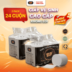 Giấy Vệ Sinh Cao Cấp Không Lõi BP Tissue 12 Cuộn 3 Lớp Chất Liệu Mềm Mại An Toàn Loại Bỏ 99% V.i K.huẩn Thấm Hút Tốt Tiện Lợi