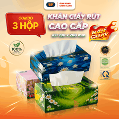 Khăn Giấy Rút Cao Cấp BP Tissue Hộp 240 Tờ 100% Bột Giấy Nguyên Sinh Thấm Hút Tốt An Toàn Cho Da