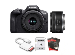Canon EOS R100 Kit 18-45mm + RF 50mm f/1.8 STM (Chính Hãng)