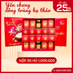 Hộp 20 hũ Yến chưng sẵn MIX VỊ – 25% tổ Yến