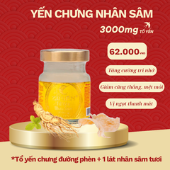 Yến sào chưng sẵn  nhân sâm 3000mg Tổ Yến