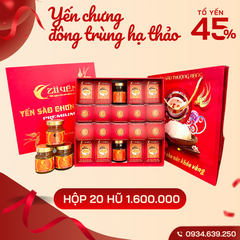 Hộp 20 hũ Yến chưng sẵn MIX VỊ – 45% tổ Yến
