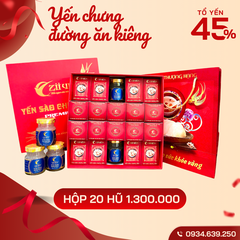Hộp 20 hũ Yến chưng sẵn MIX VỊ – 45% tổ Yến