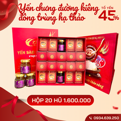 Hộp 20 hũ Yến chưng sẵn MIX VỊ – 45% tổ Yến
