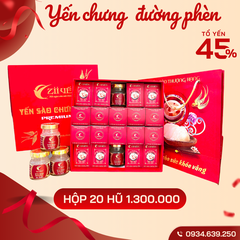 Hộp 20 hũ Yến chưng sẵn MIX VỊ – 45% tổ Yến