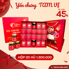 Hộp 20 hũ Yến chưng sẵn MIX VỊ – 45% tổ Yến