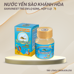 Nước yến sào Khánh Hòa Sanvinest trẻ em lọ 62ml, hộp 1 lọ