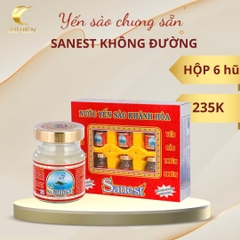 Nước yến sào Khánh Hòa Sanvinest không đường hộp 6 lọ 70ml - S102