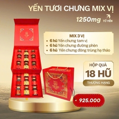 Hộp quà 12 hũ yến chưng đông trùng hạ thảo 1250mg