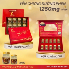 Hộp quà 10 hũ yến chưng sẵn đường phèn 1250mg tổ yến
