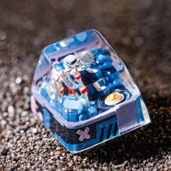 Astronaut - Blue Fishing Artisan Keycap Breakwooden