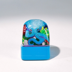 Blue Octopus Artisan Keycap Breakwooden
