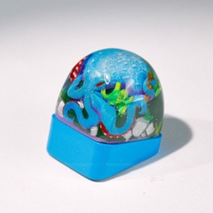 Blue Octopus Artisan Keycap Breakwooden