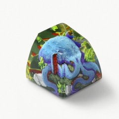 Blue Octopus Artisan Keycap Breakwooden 3