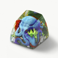 Blue Octopus Artisan Keycap Breakwooden 3