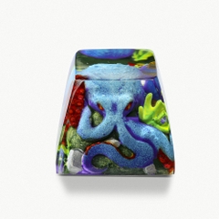 Blue Octopus Artisan Keycap Breakwooden 3