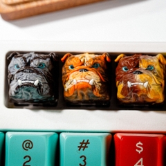 Bull Dog Artisan Keycap Breakwooden