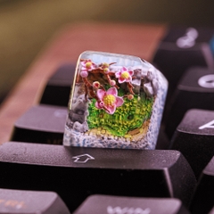 Cherry Blossom Artisan Keycap Breakwooden