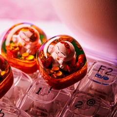 Fortune Cat Artisan Keycap Breakwooden 4